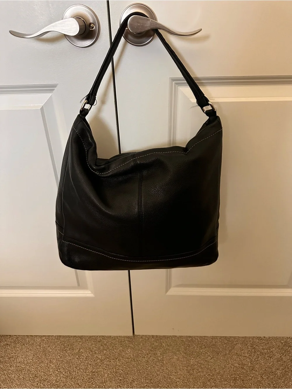 Coach Black Pebbled Leather Hobo Shoulder Bag